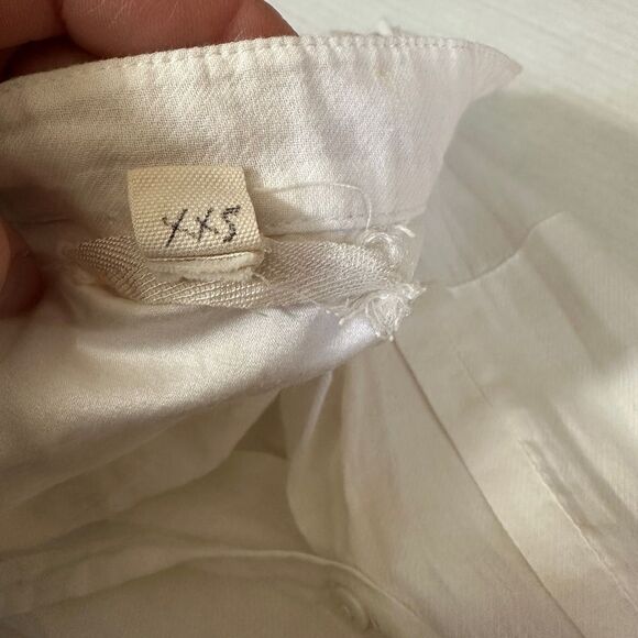 Burning Torch Bohemian White Button Down Sleeveless Oversized Pocket Blouse - Picture 12 of 12